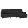 vidaXL 3-Sitzer-Sofa mit Hocker Schwarz 210 cm Stoff