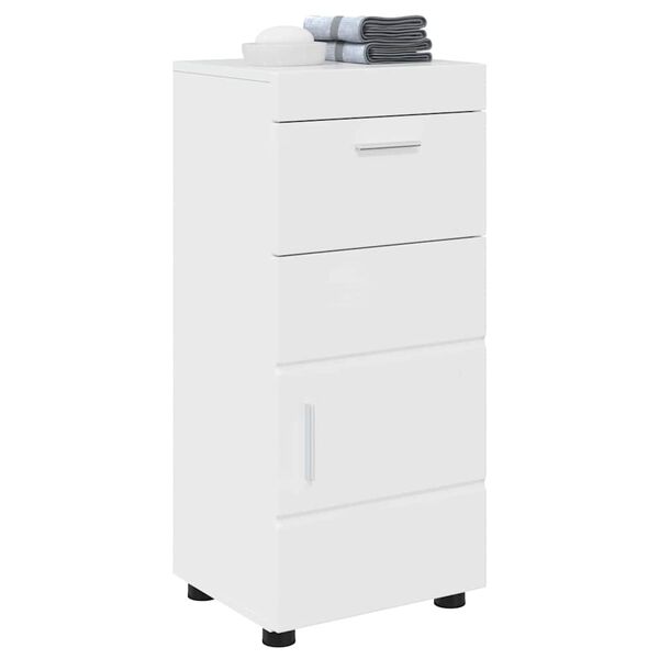 vidaXL Badezimmerschrank-Set TULUM Hochglanz Wei&szlig; 37 x 31,5 x 82 cm