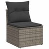 vidaXL Gartensessel ohne Armlehnen mit Kissen Grau Poly Rattan