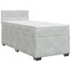 vidaXL Boxspringbett mit Matratze Hellgrau 100 x 200 cm Samt
