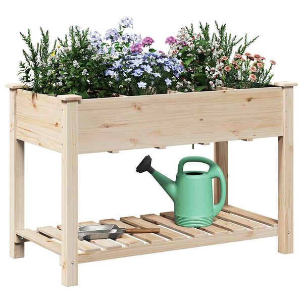 vidaXL Garten-Pflanzgef&auml;&szlig; mit Regal Beige 115 x 59 x 76,5 cm