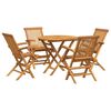 vidaXL 5-tlg. Garten-Essgruppe Massivholz Teak