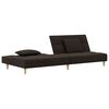 vidaXL Schlafsofa 2-Sitzer mit 2 Kissen Dunkelbraun Stoff
