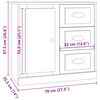 vidaXL Sideboards 3 Stk. Betongrau Holzwerkstoff