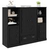 vidaXL Highboard 3 pcs Schwarz Eichen-Optik Holzwerkstoff