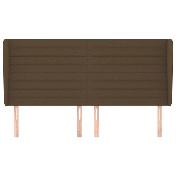 vidaXL Kopfteil mit Ohren Dunkelbraun 183x23x118/128 cm Stoff