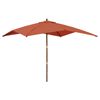 vidaXL Sonnenschirm mit Holzmast Terrakotta 300x300x273 cm