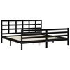 vidaXL Massivholzbett mit Kopfteil Schwarz 200x200 cm