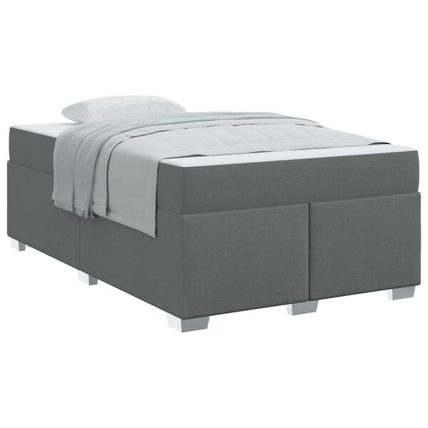vidaXL Bettrahmen mit Matratze Dunkelgrau 120 x 200 cm Stoff