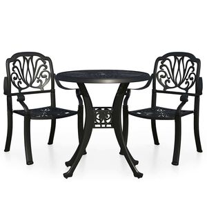 vidaXL 3-tlg. Bistro-Set Aluminiumguss Schwarz