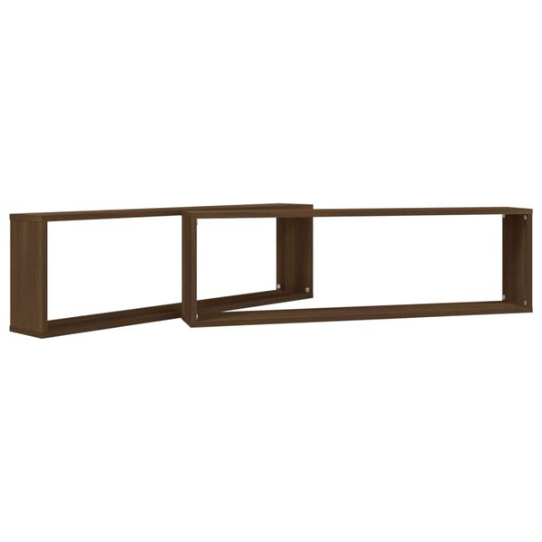 vidaXL Wandregale 2 Stk. Braun Eichen-Optik 100x15x30 cm Holzwerkstoff