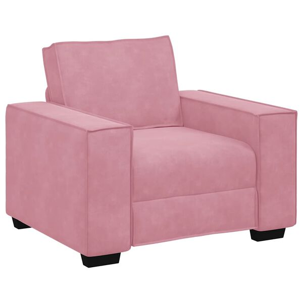 vidaXL 3-tlg. Sofagarnitur mit Kissen Rosa Samt