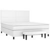 vidaXL Boxspringbett mit Matratze Wei&szlig; 160x200 cm Kunstleder