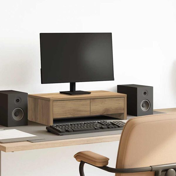 vidaXL Monitorst&auml;nder mit Schubladen Artisan-Eiche 50x27x15 cm