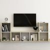 vidaXL 3-tlg. TV-Schrank-Set Wei&szlig; Sonoma-Eiche Holzwerkstoff