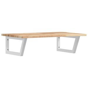 vidaXL Waschbeckenregal Wandmontage Stahl und Akazienholz