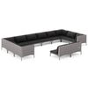 vidaXL 12-tlg. Garten-Lounge-Set mit Kissen Poly Rattan Dunkelgrau