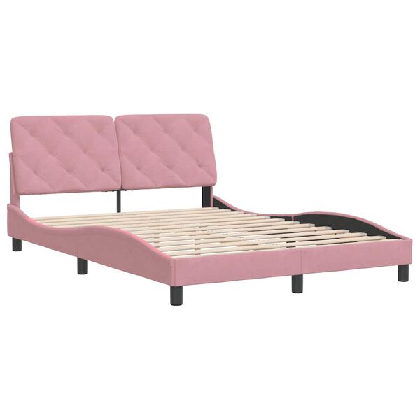 vidaXL Bettgestell ohne Matratze Rosa 140x200 cm Samt