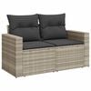 vidaXL 10-tlg. Garten-Sofagarnitur mit Kissen Hellgrau Poly Rattan