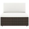 vidaXL 6-tlg. Garten-Lounge-Set mit Kissen Braun Poly Rattan