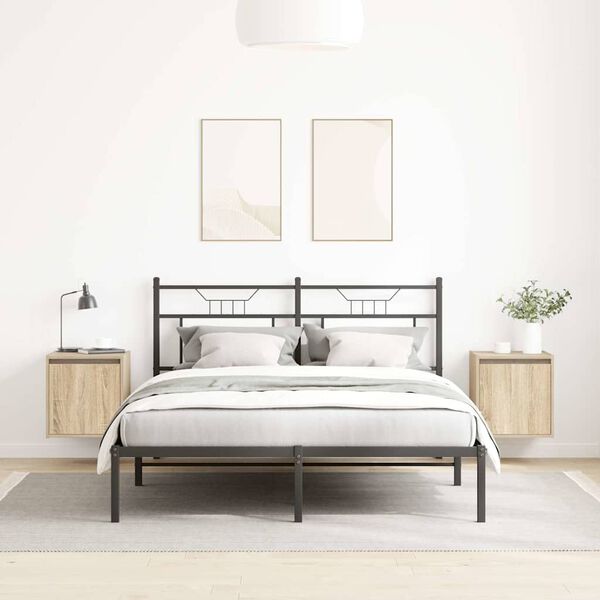 vidaXL Wand-Nachttische 2 Stk. Sonoma-Eiche 38x34x40 cm