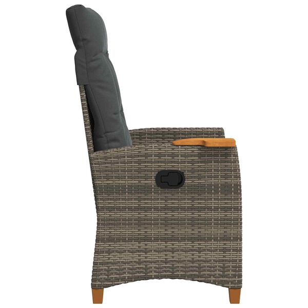 vidaXL Liegestuhl mit Teeteller 62 x 64 x 112 cm Poly-Rattan
