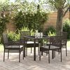 vidaXL Garten Essgruppe mit Kissen 5 pcs Braun Poly-Rattan