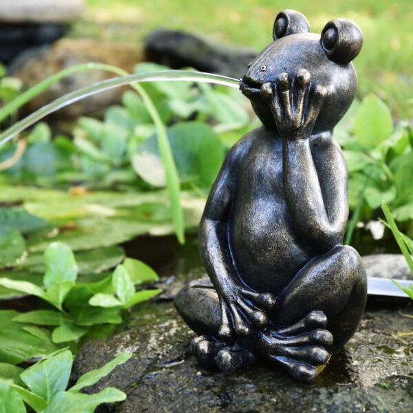 HEISSNER Teichfigur Frosch Anthrazit 20x19x30 cm