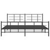vidaXL Bettgestell mit Kopf- und Fu&szlig;teil Metall Schwarz 193x203 cm