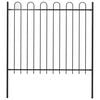vidaXL Gartenzaun BOXTEL mit B&uuml;gelaufsatz Stahl 170 x 150 cm Schwarz