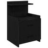 vidaXL Nachttisch mit 2 Schubladen Schwarz 40x36,5x62 cm