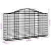 vidaXL Gabionen mit Hochbogen 40Stk. 200x30x100/120cm Verzinktes Eisen