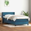 vidaXL Boxspringbett mit Matratze Dunkelblau 80x220 cm Samt