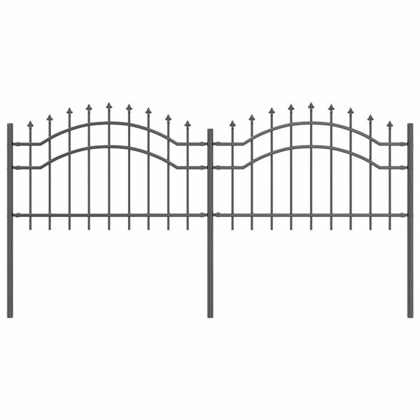 vidaXL Gartenzaun Woerden Grau 240 x 115 cm Pulverbeschichteter Stahl