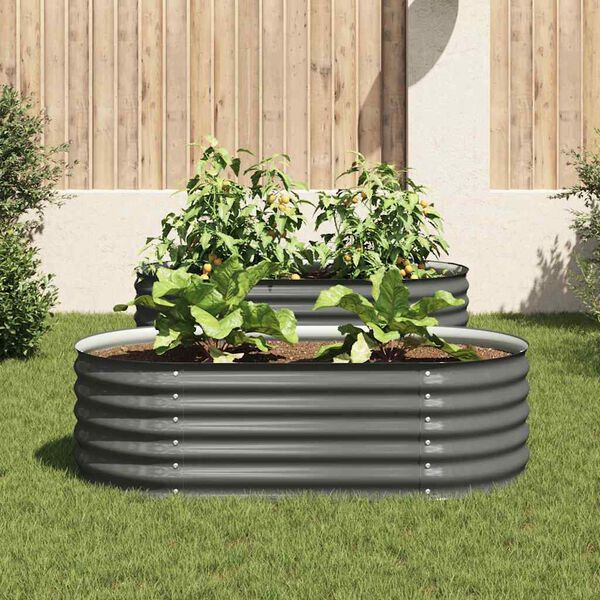 vidaXL Garten-Hochbeet 160x80x44 cm Verzinkter Stahl Grau