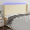 vidaXL LED Kopfteil Creme 183x16x118/128 cm Kunstleder