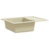 vidaXL K&uuml;chensp&uuml;le mit &Uuml;berlauf Oval Beige Granit