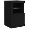 vidaXL Sideboard mit LED-Leuchten Schwarz 142,5x37x67 cm