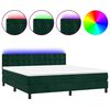 vidaXL Boxspringbett mit Matratze & LED Dunkelgr&uuml;n 160x200 cm Samt