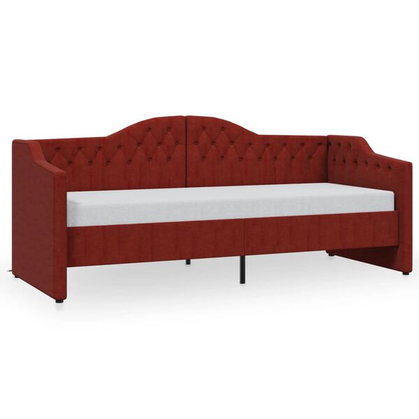 vidaXL Tagesbett mit Matratze USB Weinrot Stoff 90x200 cm