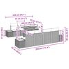 vidaXL Garten-Sofa-Set mit Kissen 8 pcs Schwarz Poly Rattan