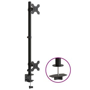 vidaXL Tischhalterung f&uuml;r 2 Monitore Schwarz Stahl VESA 75/100 mm