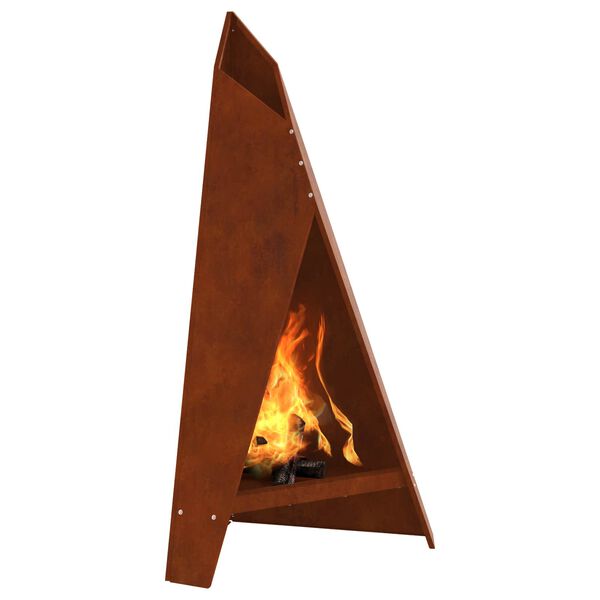 vidaXL Feuerstelle Braun 58 x 40 x 100 cm Wetterfeststahl