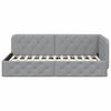 vidaXL Eckbettgestell mit Kopfteil Hellgrau 100 x 200 cm Stoff