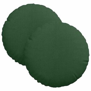 vidaXL Sitzkissen 2 pcs Dunkelgr&uuml;n &Oslash; 30 cm Cordstoff