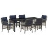 vidaXL Garten Essgruppe mit Kissen 7 pcs Grau und Schwarz Rattan