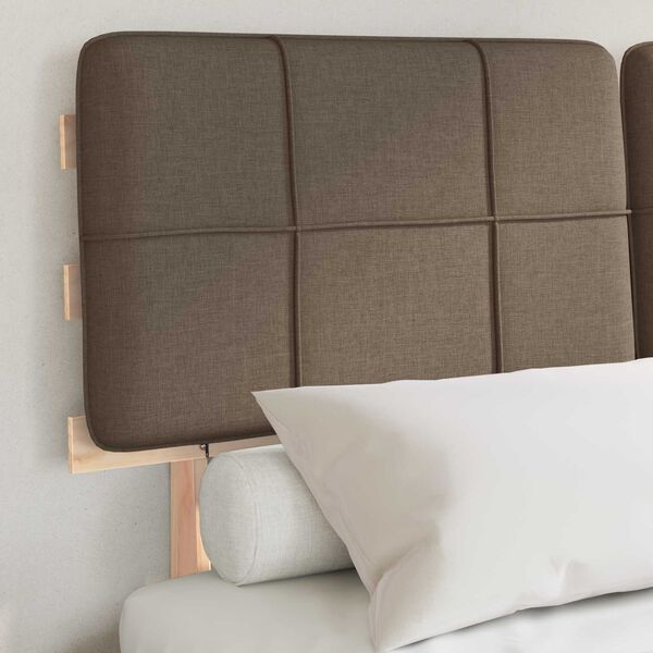 vidaXL Bettgestell mit gepolstertem Kopfteil Taupe 140 x 190 cm