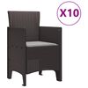 vidaXL Garten Essgruppe 11 pcs Braun Polypropylen