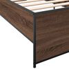 vidaXL Bettgestell Braun Eichen-Optik 90x190 cm Holzwerkstoff Metall