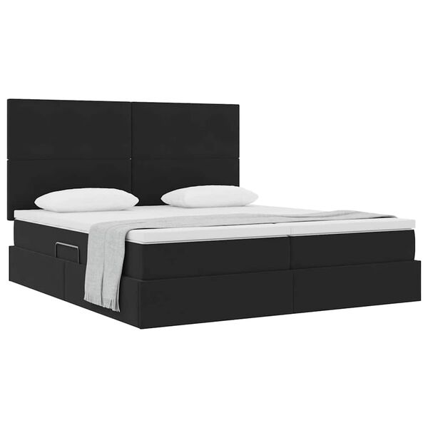 vidaXL Aufbewahrungsbett mit Matratze Schwarz 180 x 200 cm Samt